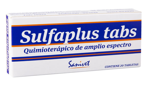 Sulfaplus Tabs, Quimioterápico de amplio espectro, giardicida. Uso en caninos y felinos. 