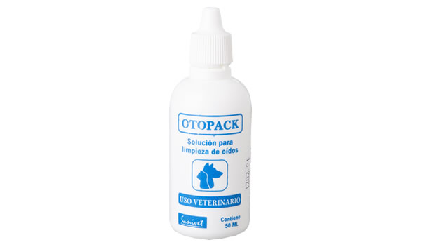 Otopack, Solución para limpieza de oidos. Uso en caninos y felinos.